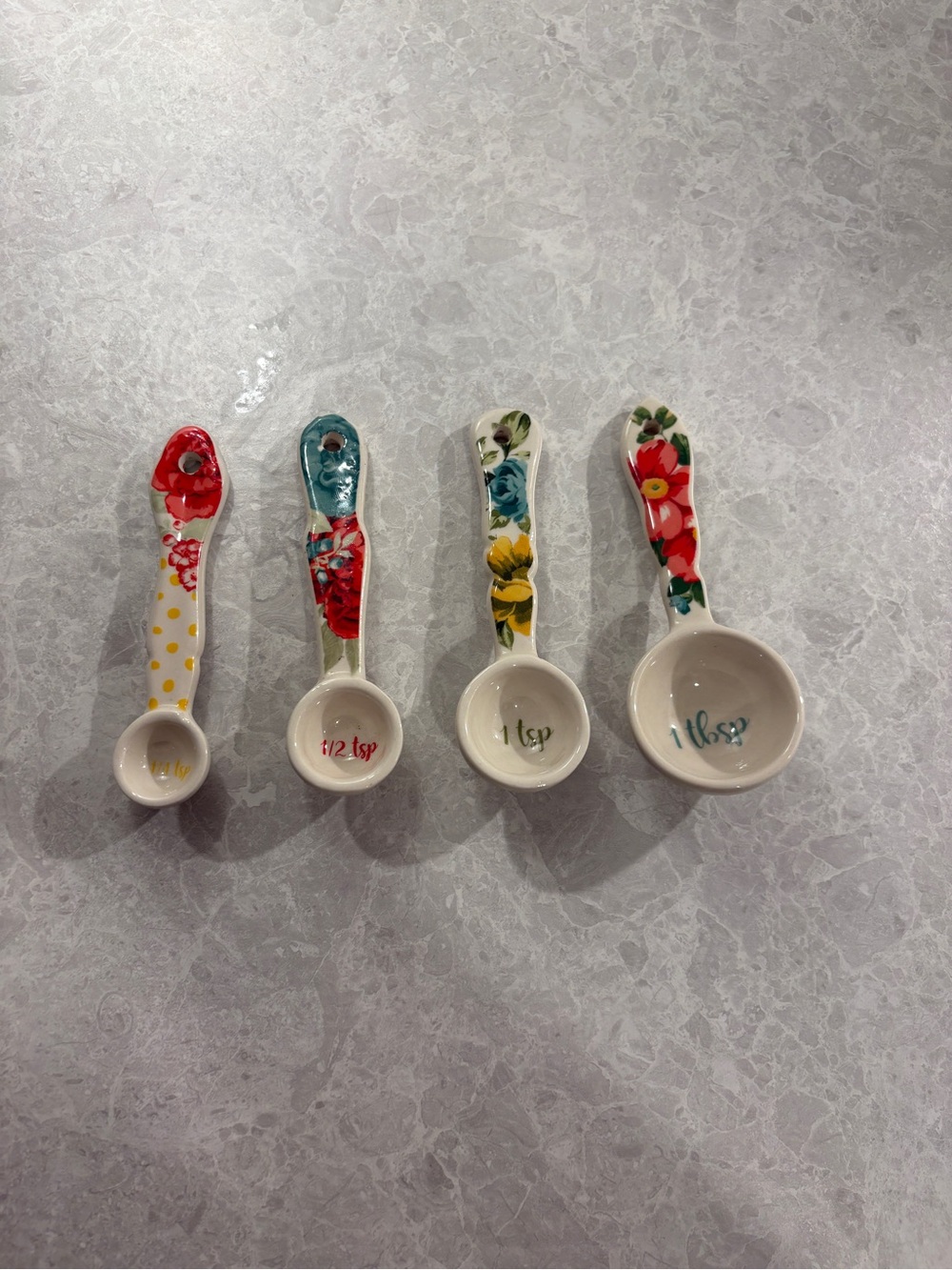 Pioneer Woman Floral Ceramic Measuring Spoon Set